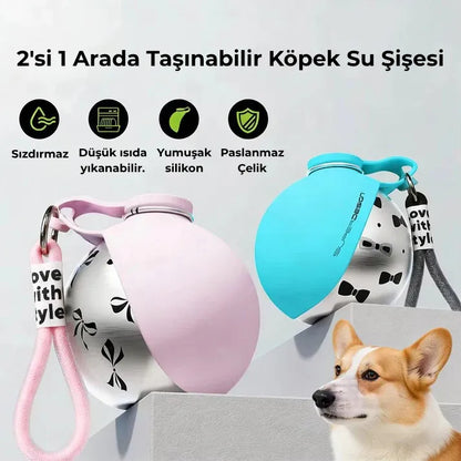 Luvelis 2'si 1 Arada Taşınabilir Su Şişesi - Sızdırmaz & Paslanmaz